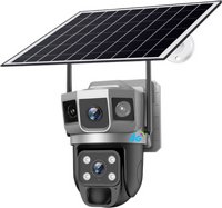 מצלמת אבטחה סולארית (חיבור 4G – סיבוב 360°, 3 עדשות, איכות 4K)